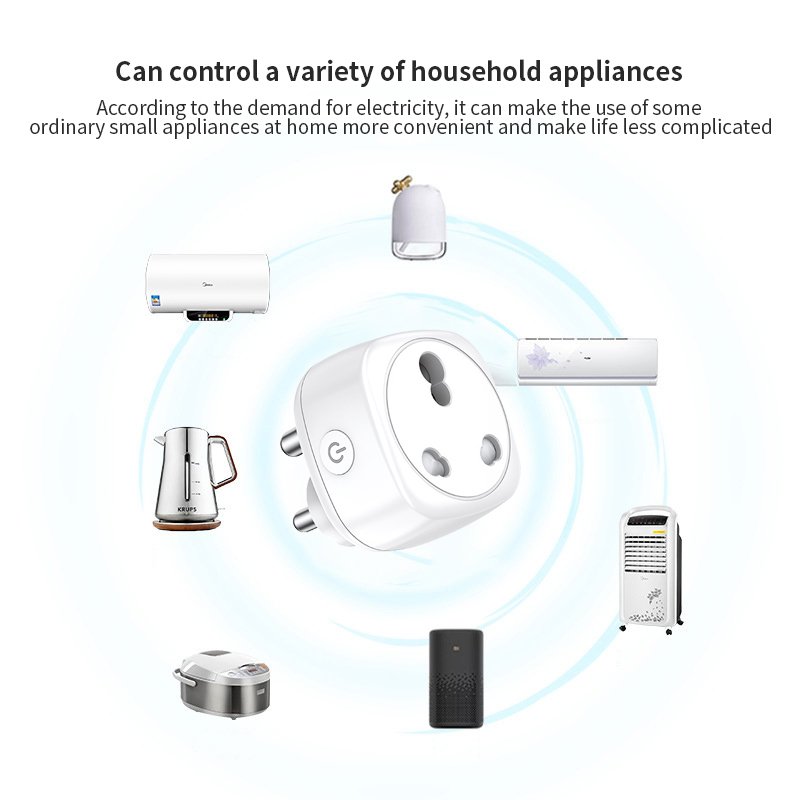 RSH Tuya WiFi Outlet 16A South Africa Standard Power Socket APP Remote Control Alexa Google Smart Plug with Energy Monitoring