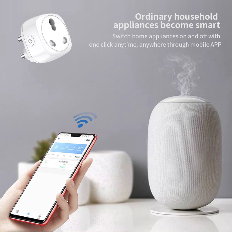RSH Tuya WiFi Outlet 16A South Africa Standard Power Socket APP Remote Control Alexa Google Smart Plug with Energy Monitoring