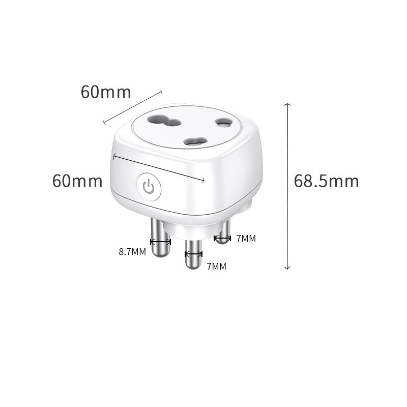 RSH Tuya WiFi Outlet 16A South Africa Standard Power Socket APP Remote Control Alexa Google Smart Plug with Energy Monitoring
