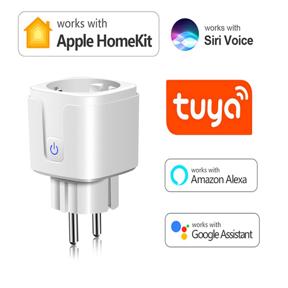 Tuya/ Homekit Smart Socket EU Plug 16A WiFi Wall Outlet Network Electric Sockets Smart Home Siri/ Alexa and Google Home