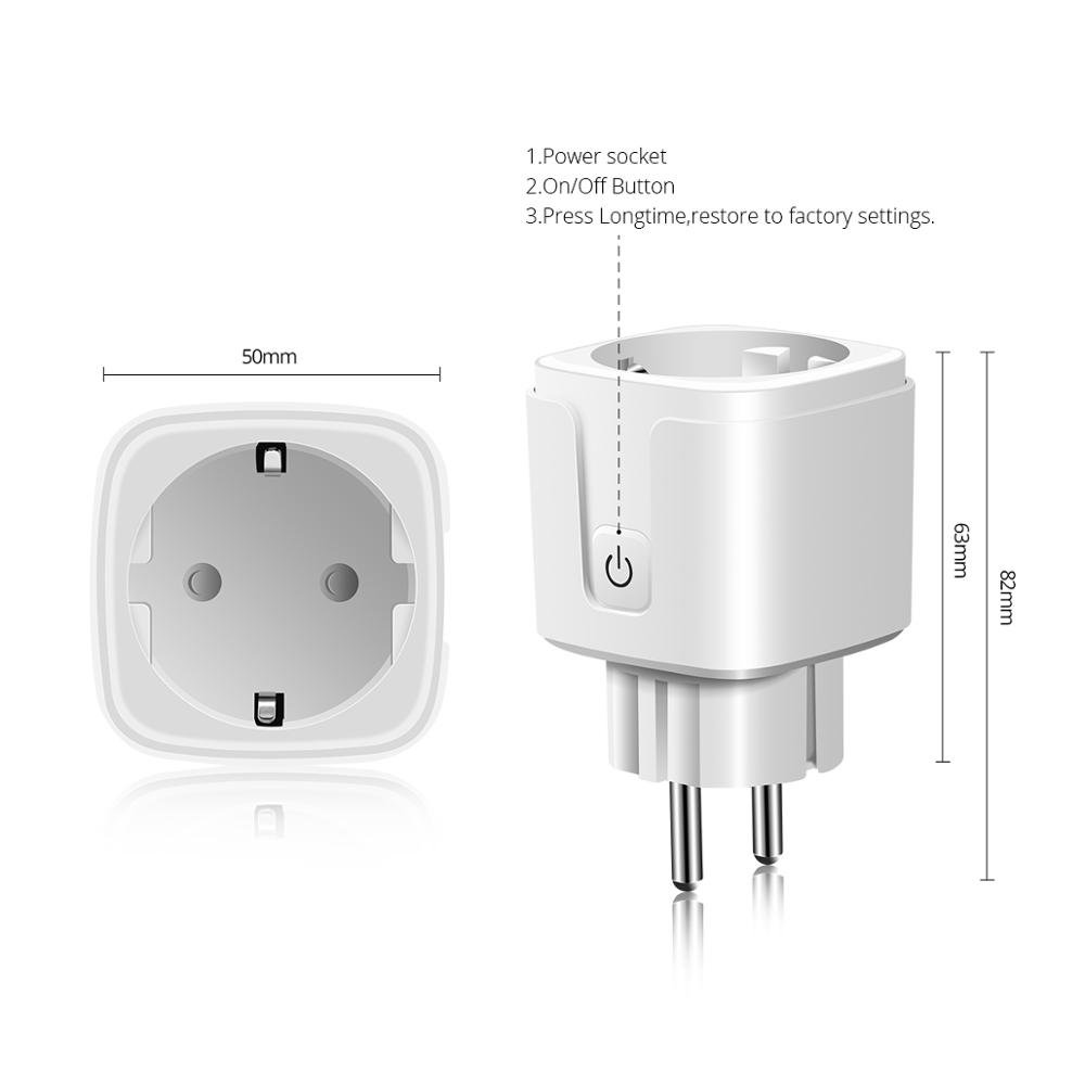 Tuya/ Homekit Smart Socket EU Plug 16A WiFi Wall Outlet Network Electric Sockets Smart Home Siri/ Alexa and Google Home