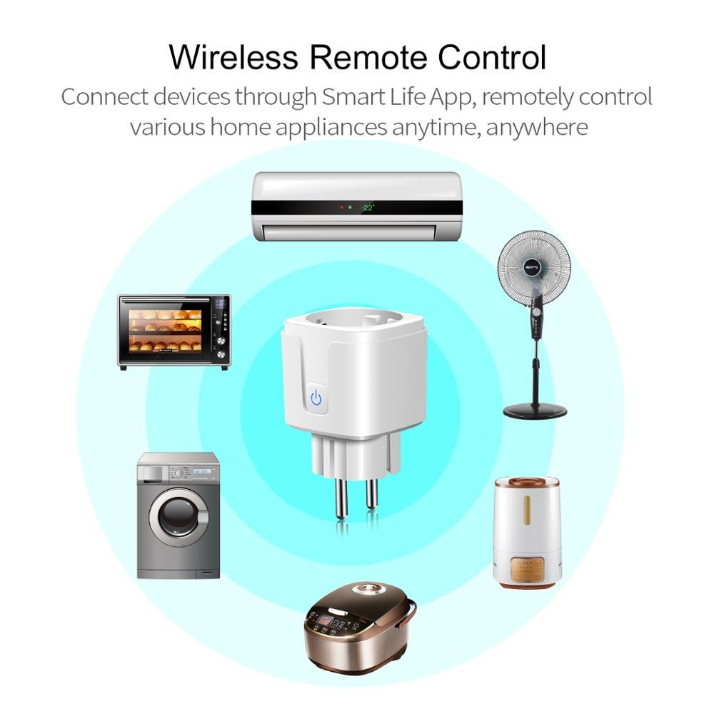 Tuya/ Homekit Smart Socket EU Plug 16A WiFi Wall Outlet Network Electric Sockets Smart Home Siri/ Alexa and Google Home