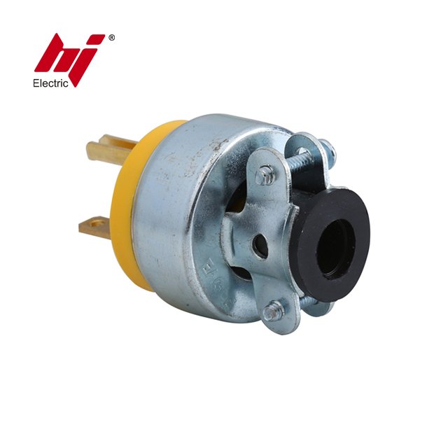 Straight Blade American Standard Armored Power Plug 15 Amp 250 Volt Grounding Plug
