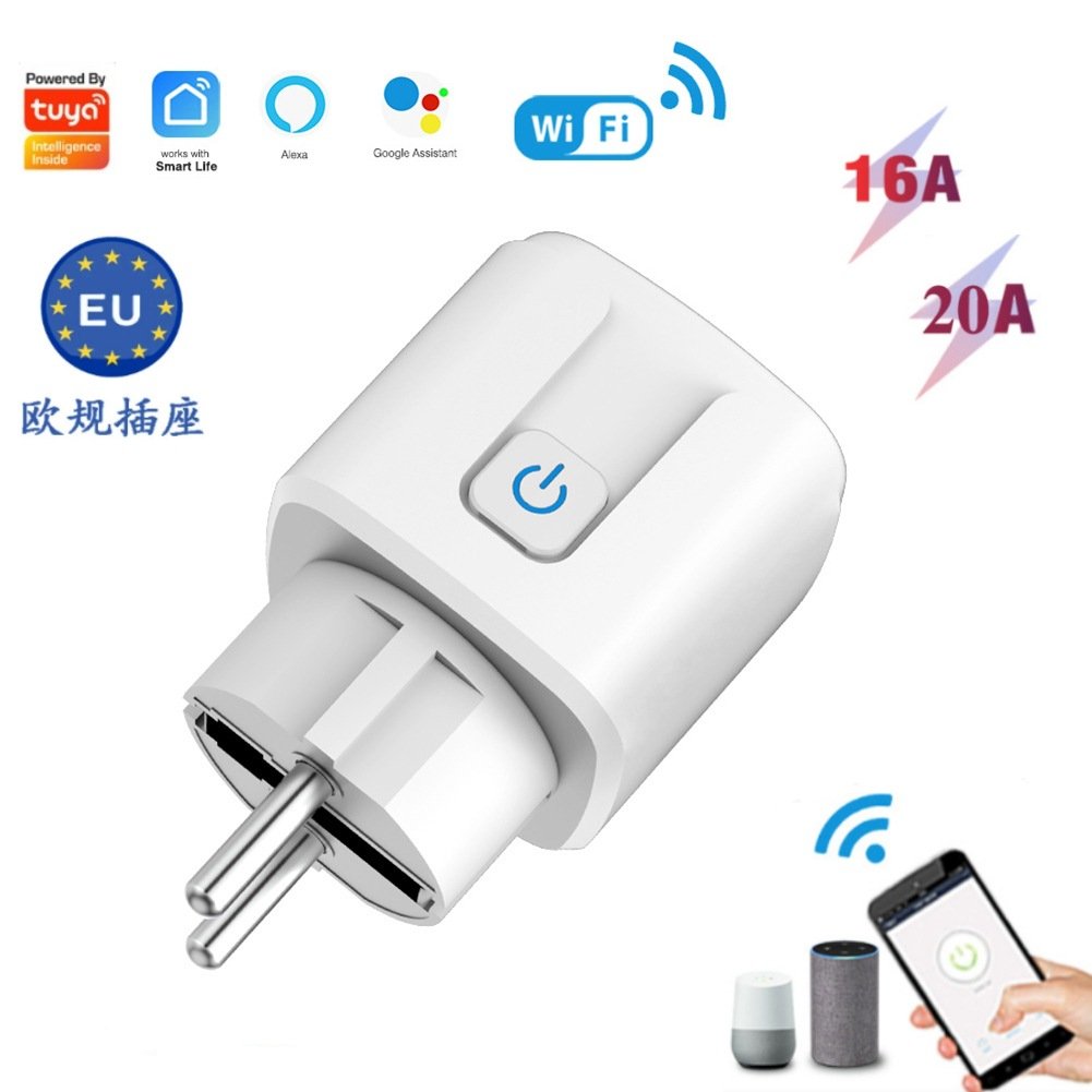 Smart Socket & Plug,Zigbee 3.0 Compatible with Google Home Alexa Tuya, 16A Power Monitoring Timing Smart Plug