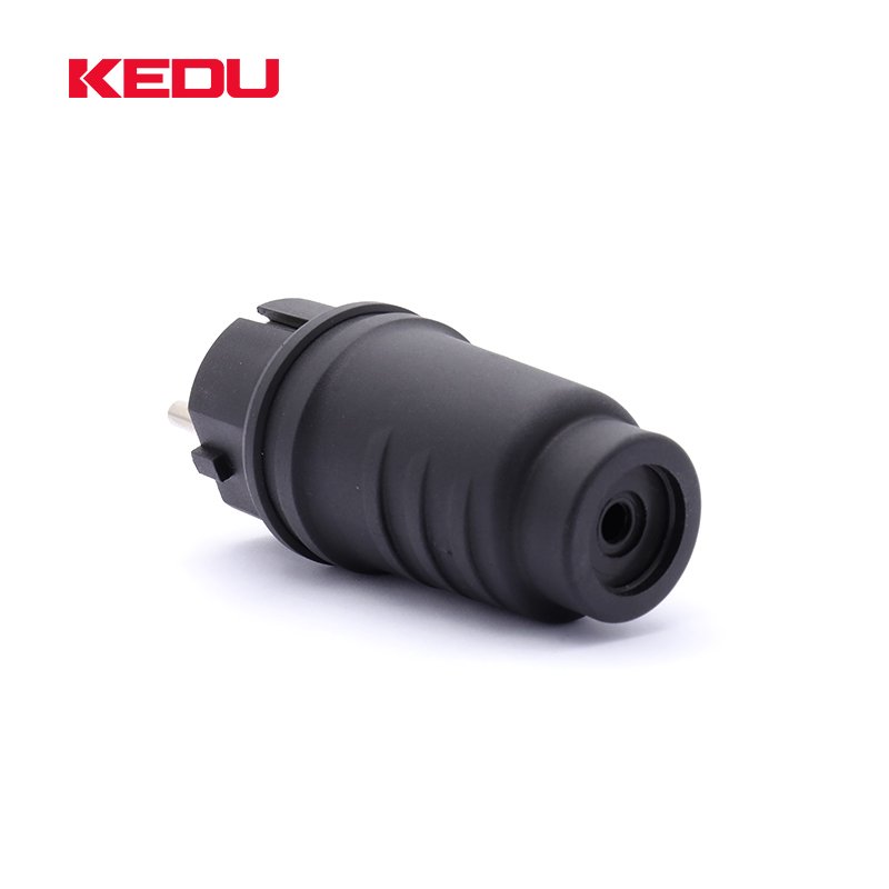 KEDU P0111 2P+E plug 16 A German standard IP54 schuko rubber plugs with VDE
