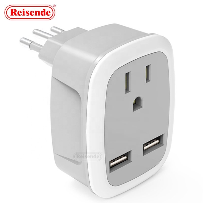 250V UK Sockets Travel Power Converter Plug Adapter 2USB EU Plug 13A Rated Current Single Outlet Safety Features Customized OEM