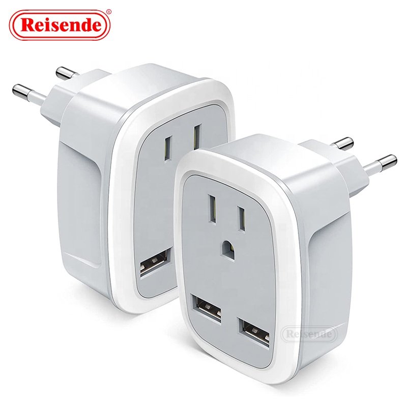 250V UK Sockets Travel Power Converter Plug Adapter 2USB EU Plug 13A Rated Current Single Outlet Safety Features Customized OEM