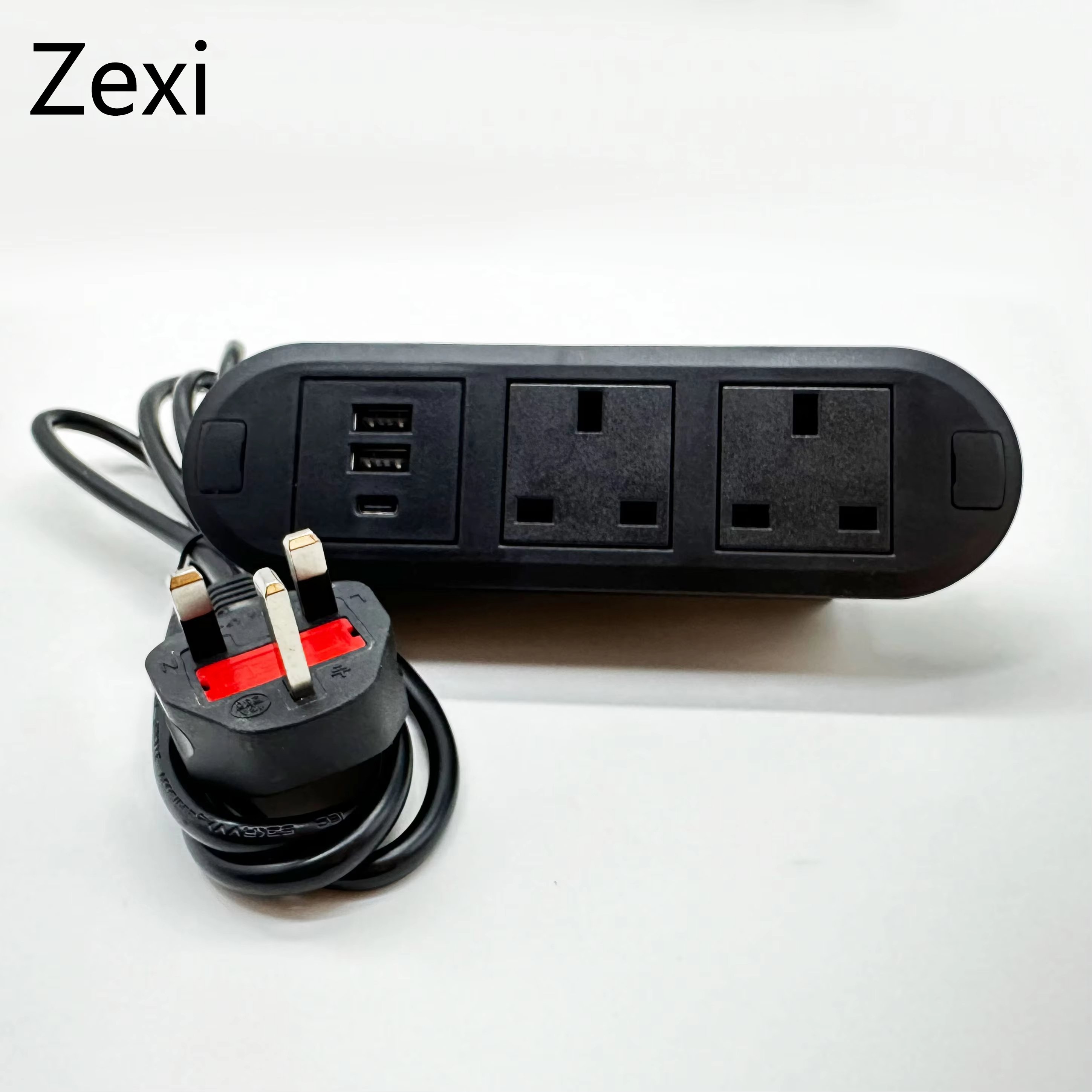 ES US Plug With USB Port Socket Strip