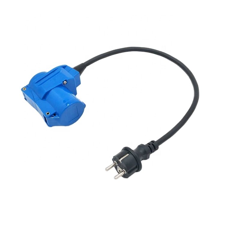 ZNPON GX03F 16A 250V 0.35m CEE plug to French adaptor socket with lid
