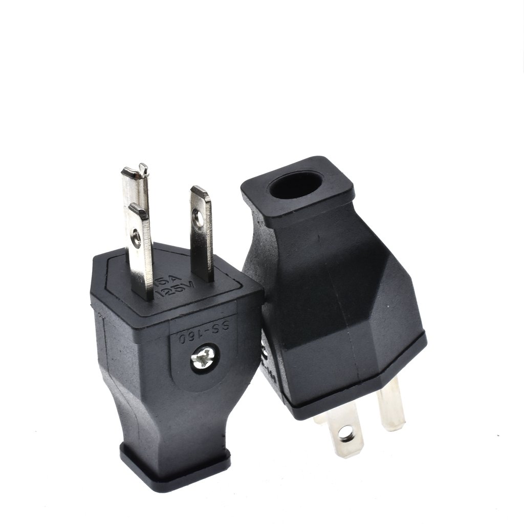 Black 15A 125V NEMA 5-15P/5-15R USA Canada Japan Mexico 3 Pins removable wiring plug socket industrial male female power plug
