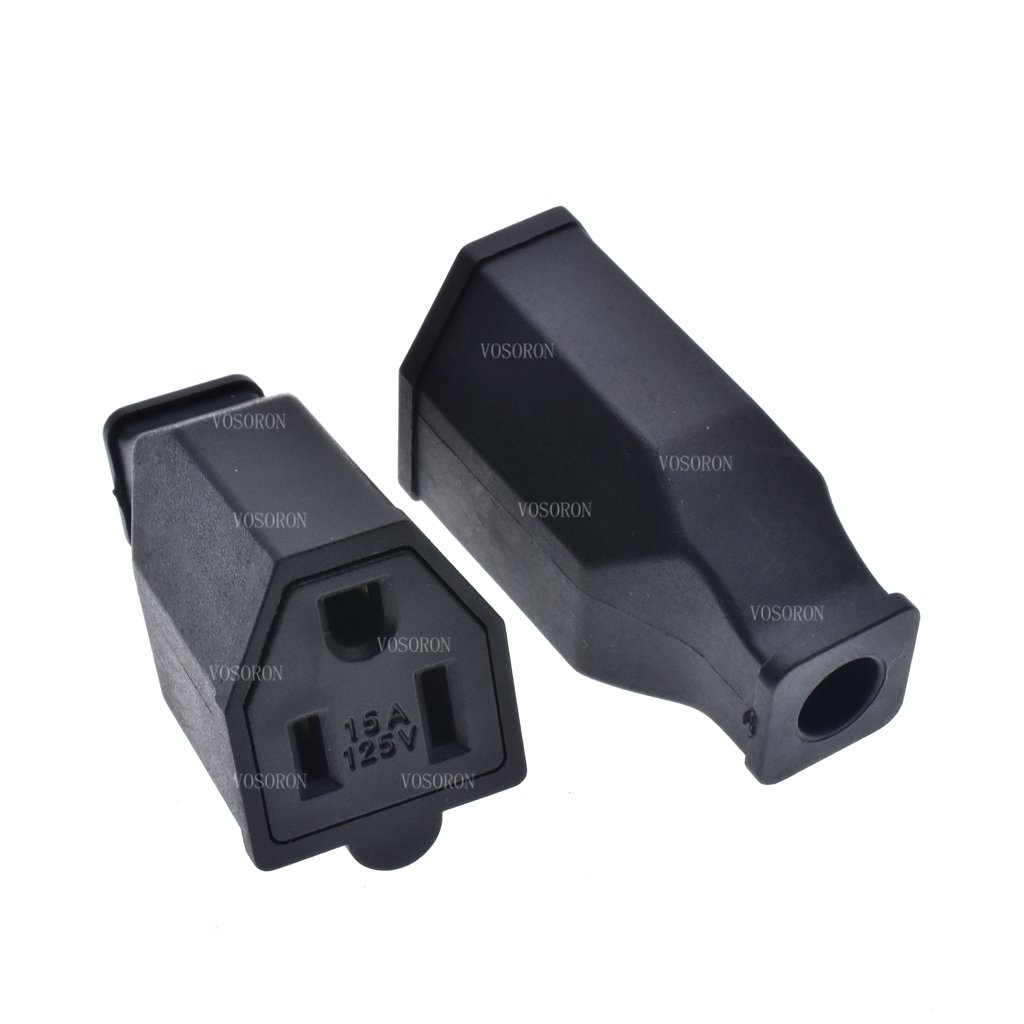 Black 15A 125V NEMA 5-15P/5-15R USA Canada Japan Mexico 3 Pins removable wiring plug socket industrial male female power plug