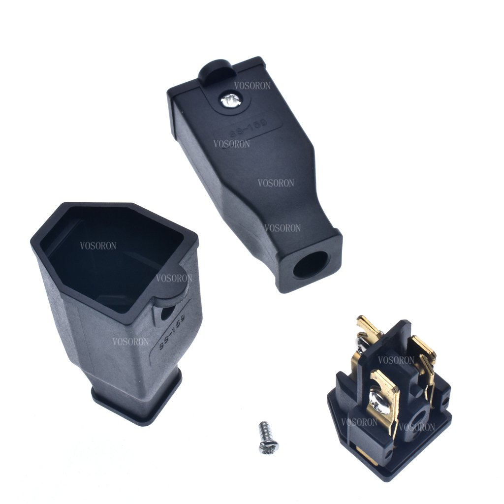 Black 15A 125V NEMA 5-15P/5-15R USA Canada Japan Mexico 3 Pins removable wiring plug socket industrial male female power plug