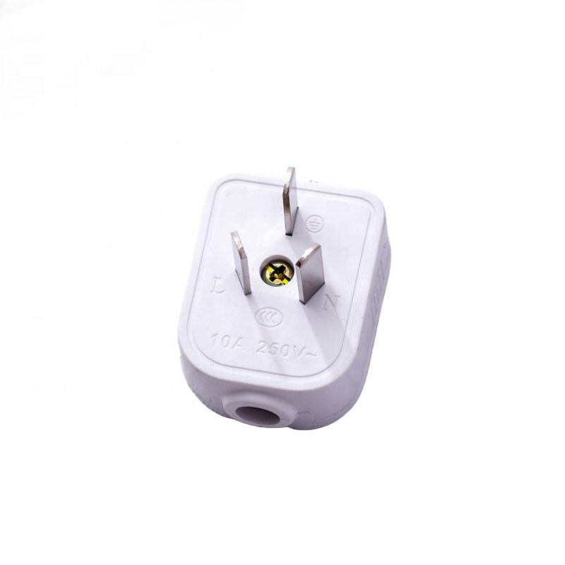 White new three pins with non-slip design High power 10/16A copper sheet all copper pin three-pin plug