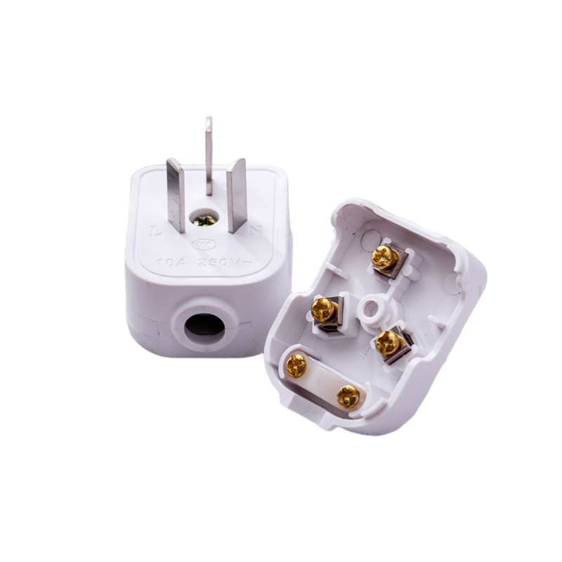 White new three pins with non-slip design High power 10/16A copper sheet all copper pin three-pin plug