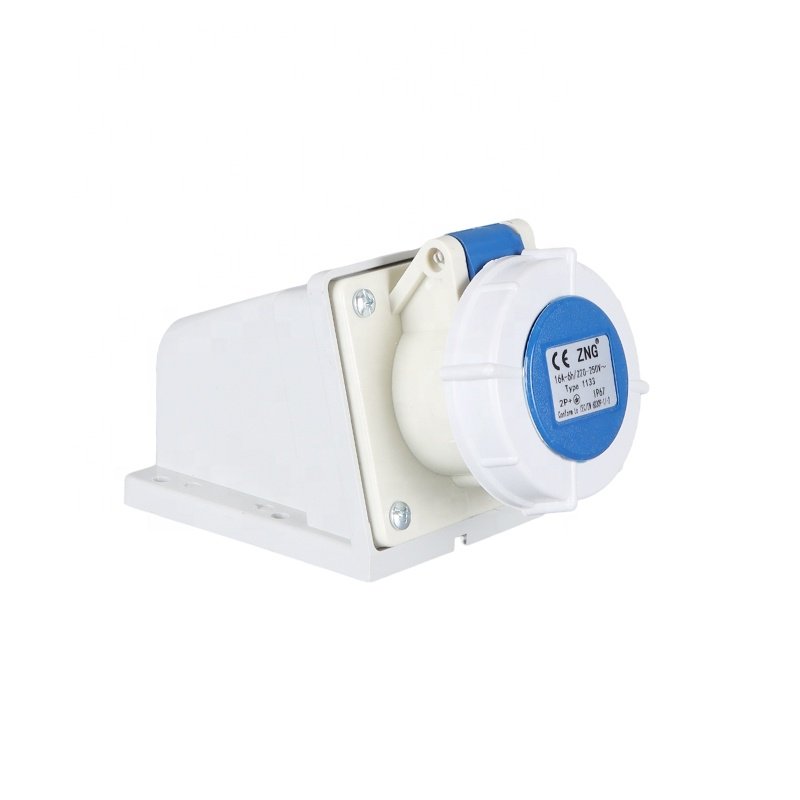 IP67 Wall Mount Industrial Plug And Socket 3 Pin 200V/240V 16A