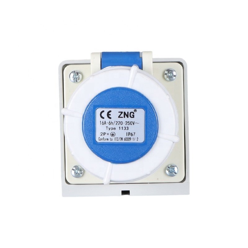 IP67 Wall Mount Industrial Plug And Socket 3 Pin 200V/240V 16A