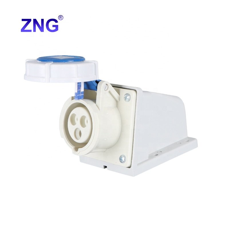 IP67 Wall Mount Industrial Plug And Socket 3 Pin 200V/240V 16A