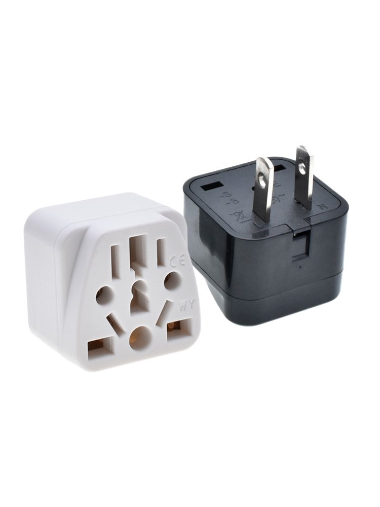 EU/UK/AU/IN/CN/JP to USA/CN travel power plug adapter 2 pins 10A 250V CE certification Universal USA plug adapter