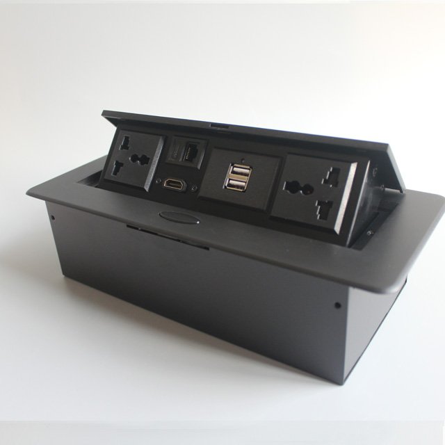 Au/us/uk /eu power plug tabletop power data center pulling pop up kitchen socket
