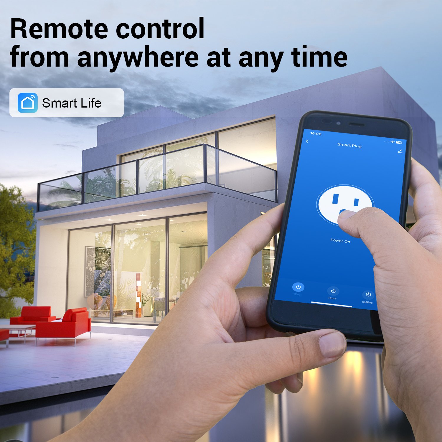 ETL FCC Matter Tuya Wifi Smart Switch Plugin US Outlet Smart Socket Remote Control Wireless Wall Mounted Matter Smart Plug