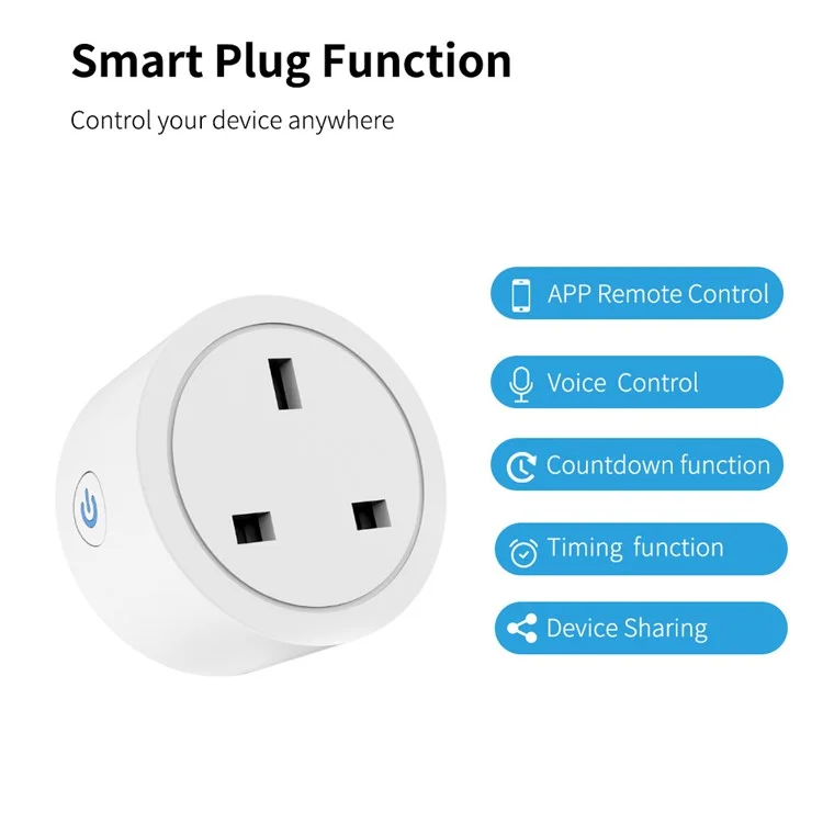 Tuya Wifi Zigbee 16 20 Amp Outlet Power Socket Smart Plug Socket UK with Power Meter