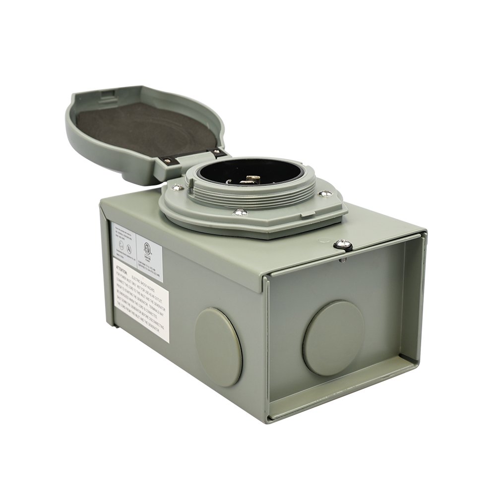 50A NEMA SS2-50P generator power inlet box with 3 prong locking plug indicator light