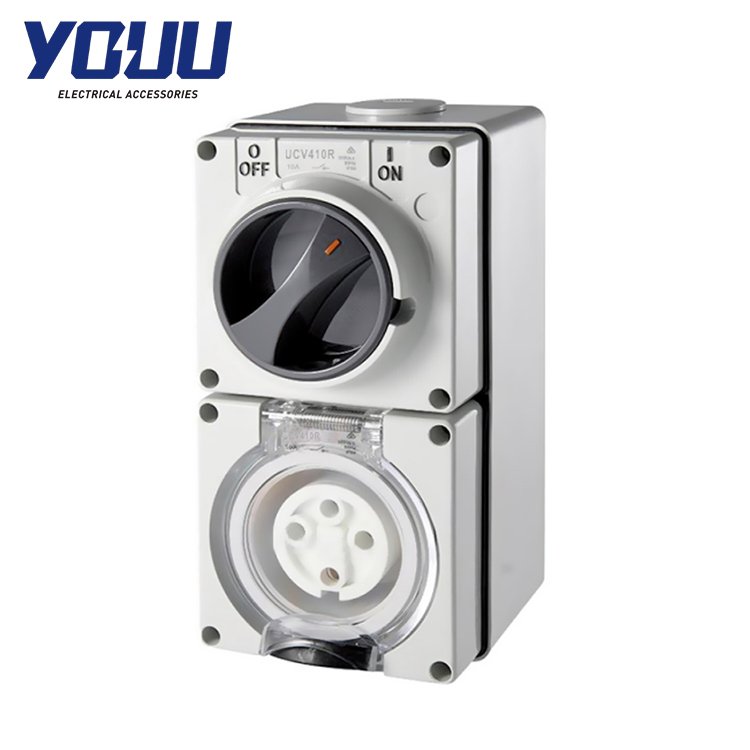 YOUU Australian Industrial Switch Socket 32A Plug Socket Wall Mounted