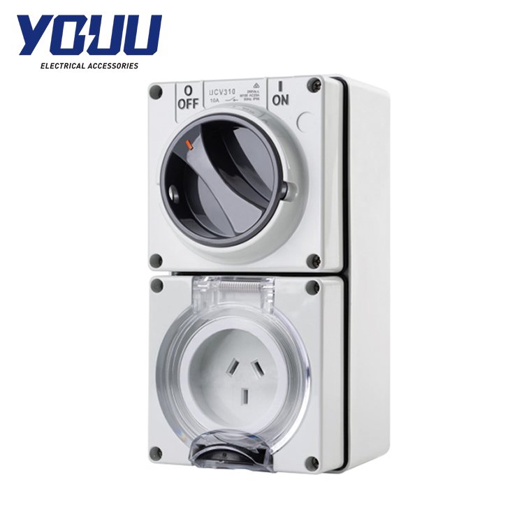 YOUU Australian Industrial Switch Socket 32A Plug Socket Wall Mounted