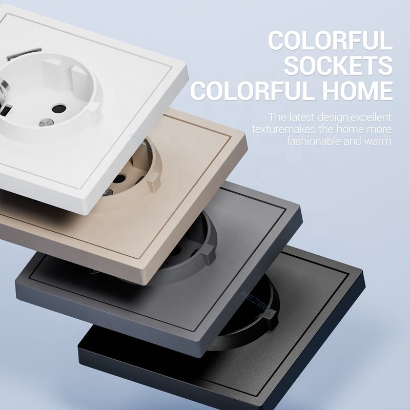 European USB 2 Port Charger Socket 220V Wall Germany Schuko Plug Socket With Double Type A USB Ports