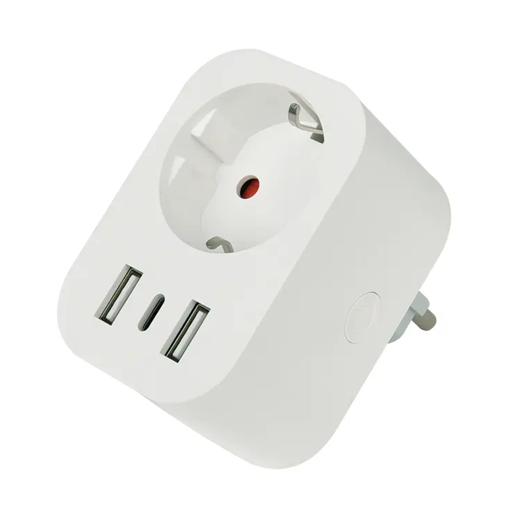 Tuya Wifi smart socket EU plug 16A with 2 USB and Type-C port