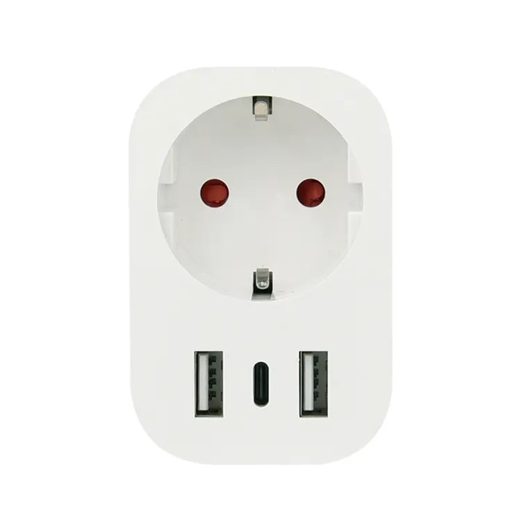 Tuya Wifi smart socket EU plug 16A with 2 USB and Type-C port