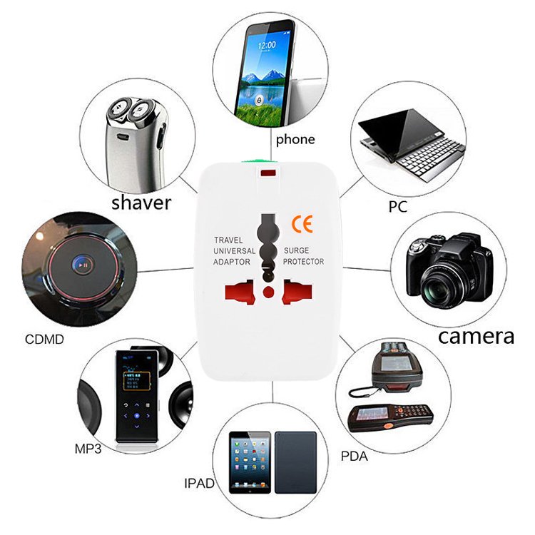 Worldwide International All In One 1 Outlets Plug With Power Bank Universal Travel Adapter 3 Usb Type C Charging