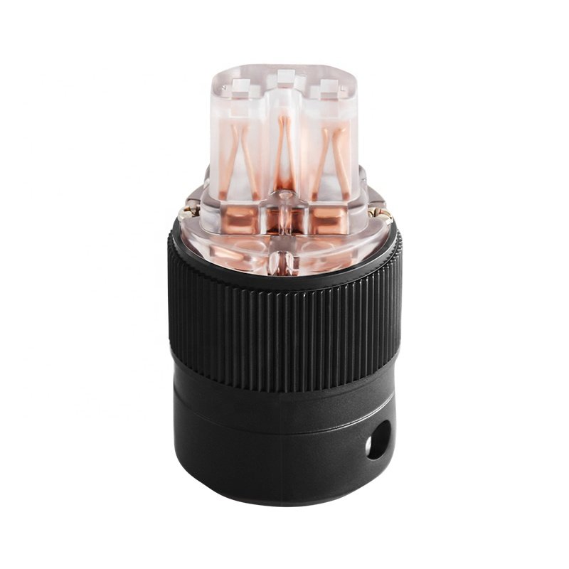 Rasantek OEM DIY HIFI Pure copper plating gold Electrical Connector Female Male power US plug socket