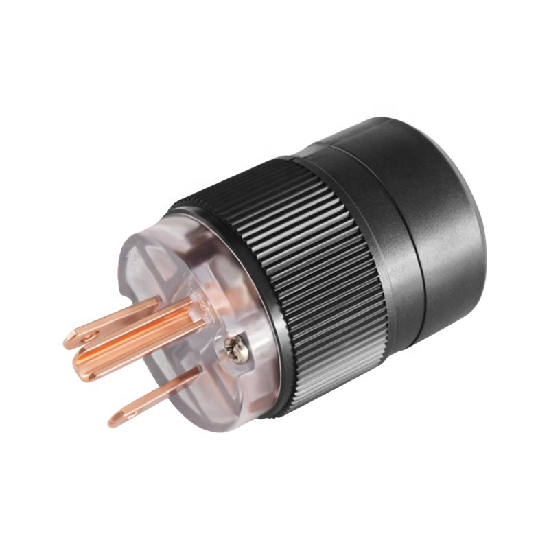 Rasantek OEM DIY HIFI Pure copper plating gold Electrical Connector Female Male power US plug socket