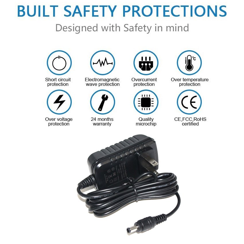 Plug Power Supply AC DC Universal US Adapter USA 3V 4.5V 5V 6V 7.5V 9V 12V 1A 2A 3a Black Plug in Set-top Box / CCTV/ LED Light