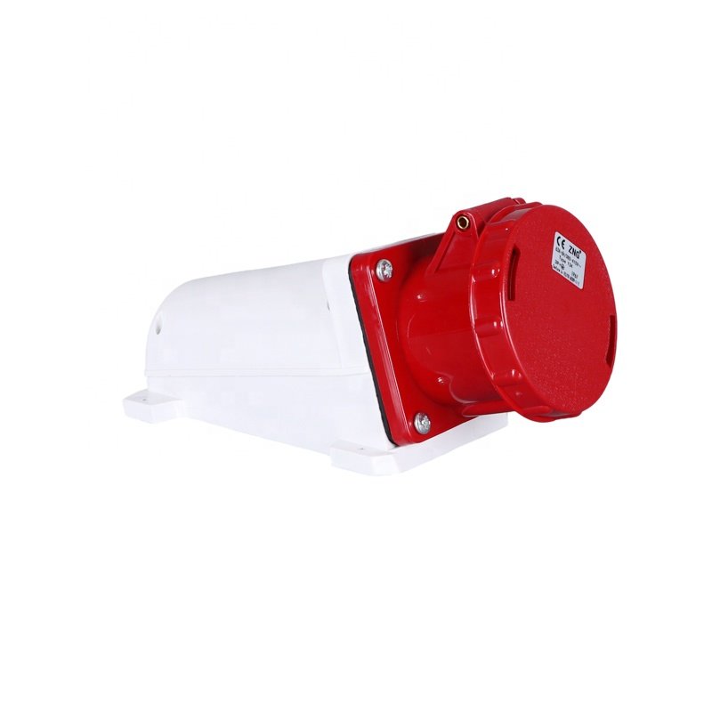 CE 63 Amp 4 Pin Industrial Plug And Socket Wall Mounted