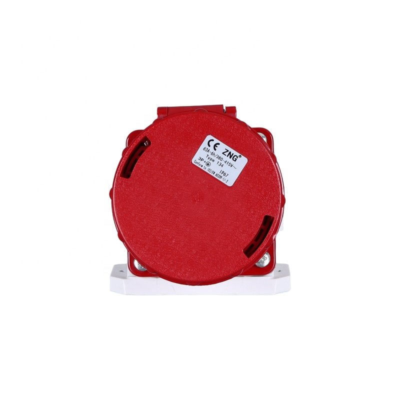 CE 63 Amp 4 Pin Industrial Plug And Socket Wall Mounted