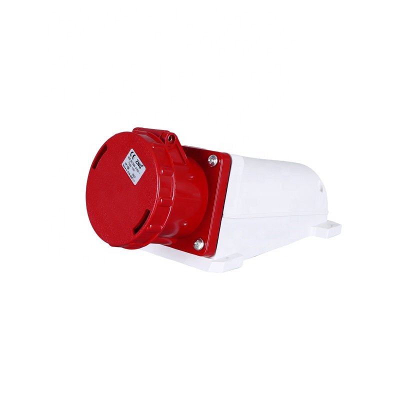 CE 63 Amp 4 Pin Industrial Plug And Socket Wall Mounted