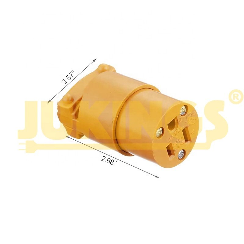 15 Amp Replacement Plug/Connector Set, 125 Volt NEMA 5-15R Straight Blade Plug Grounding Type/CUL listed