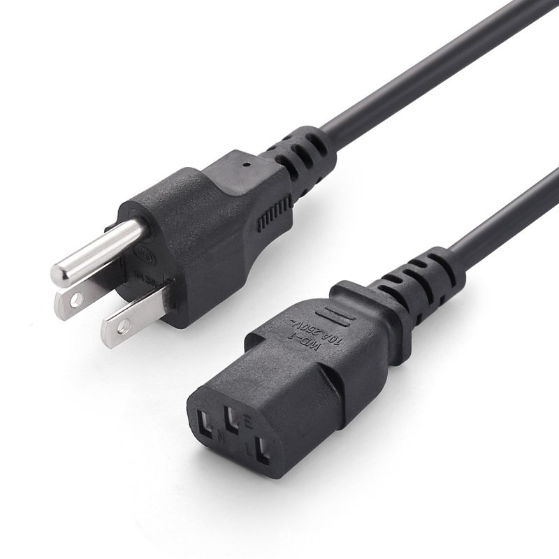 Hot Sale Power Supply Cord Copper Material 3 Pin USA Extension Plug Nema 5-15P China or European Standard 14AWG 3C Power Cord