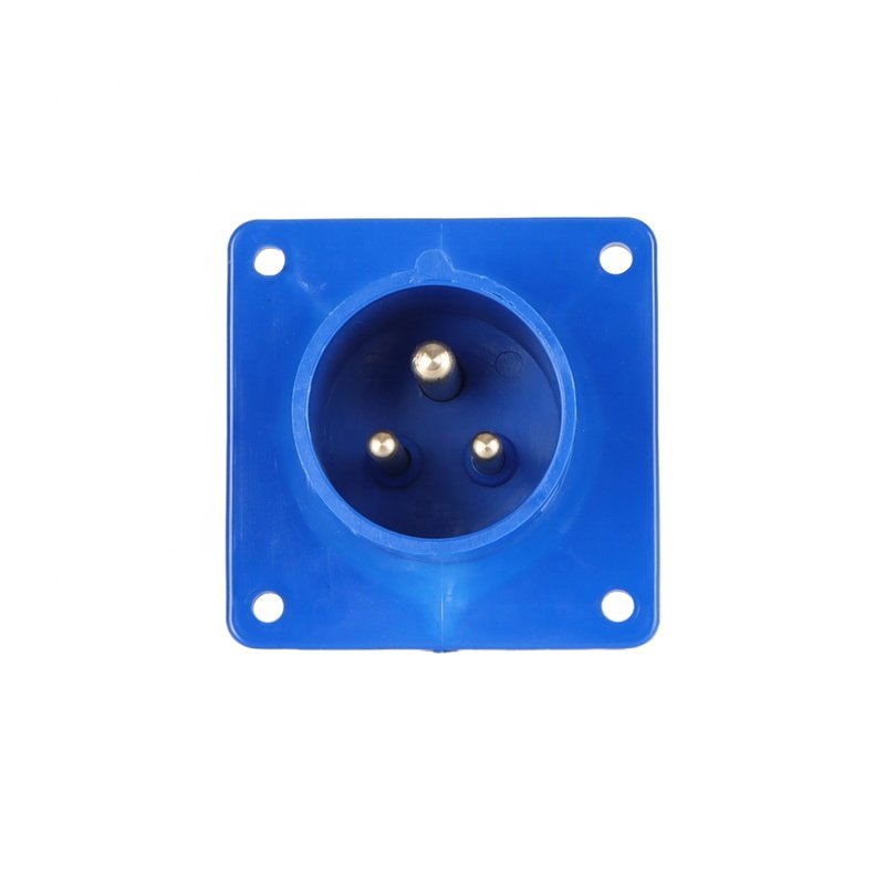 ZNG-613 Panel Mounting 220V Plug Socket Industrial 16A 3 Pin Inlet Plug