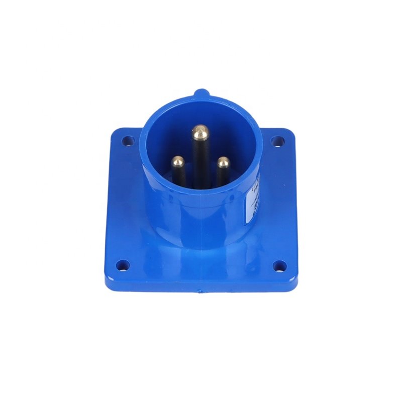 ZNG-613 Panel Mounting 220V Plug Socket Industrial 16A 3 Pin Inlet Plug