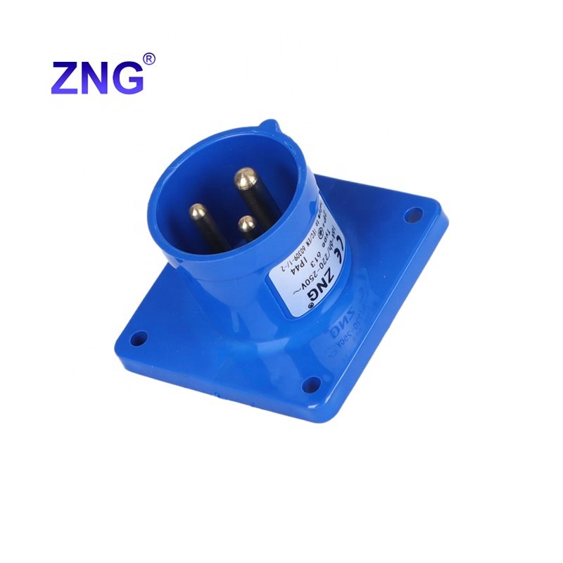 ZNG-613 Panel Mounting 220V Plug Socket Industrial 16A 3 Pin Inlet Plug
