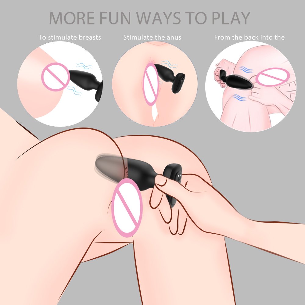 S403-2 Wireless Remote Controlled Butt Plug Anal Toys Vibrator for Men or Women with 9 Vibration Patterns