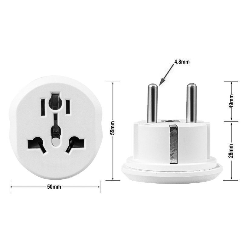 EU Multi Plug 2 Pin Socket 16A EU to UK Travel Adapter Outlet for Russia France UK universal travel adapter