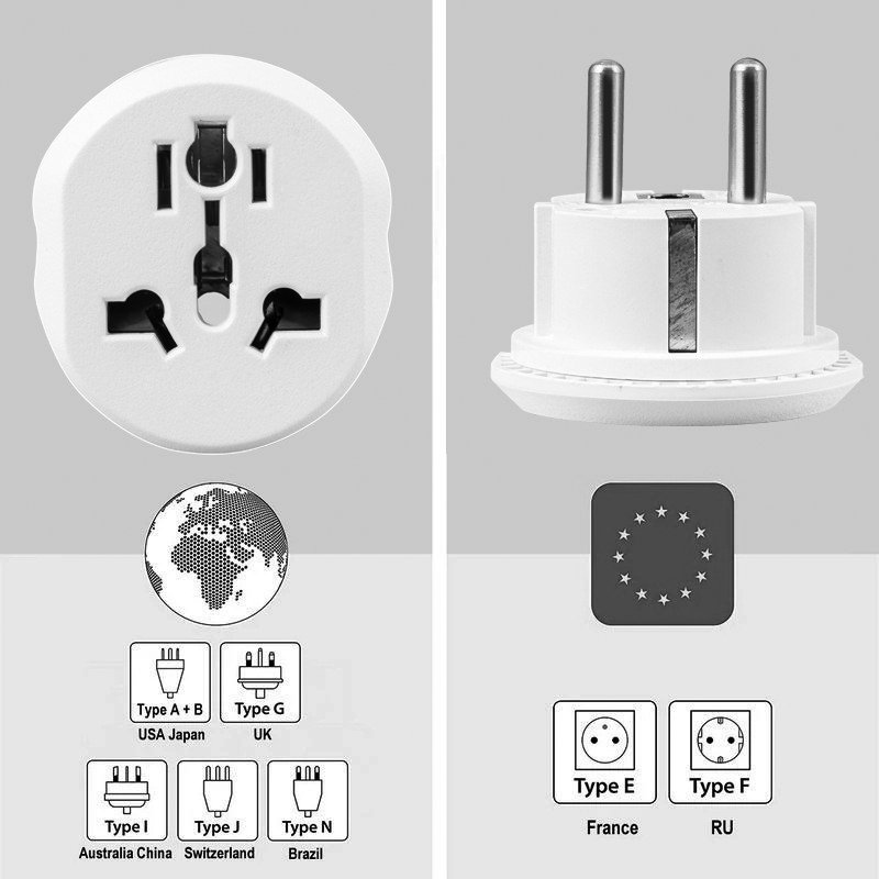 EU Multi Plug 2 Pin Socket 16A EU to UK Travel Adapter Outlet for Russia France UK universal travel adapter
