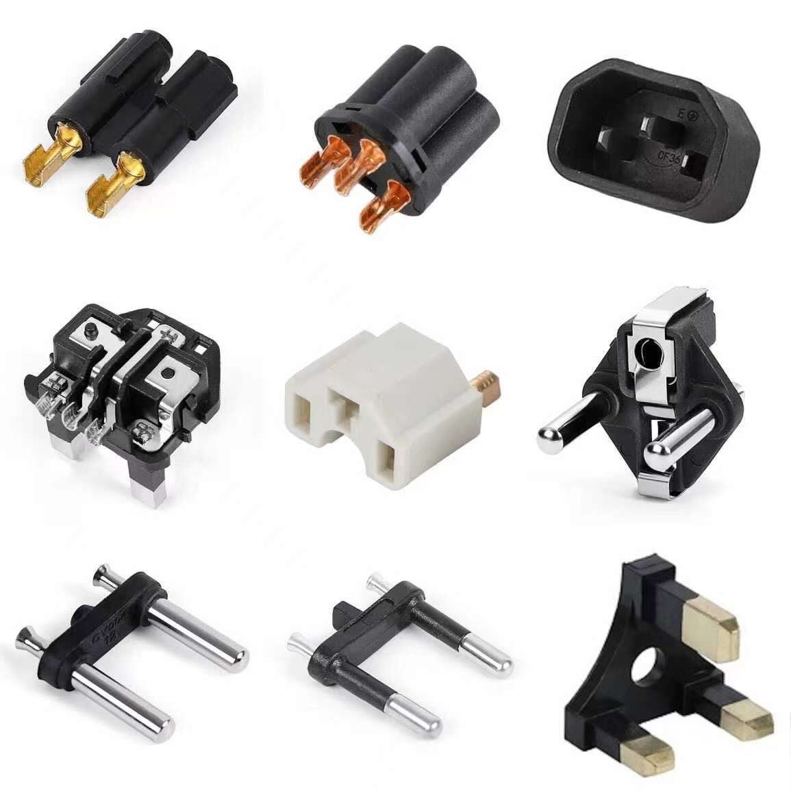 Solid plug Insert Brass Eu 2 Pin Hollow plug Insert plug C5 C7 C13 C14 Desktop Laptop Socket