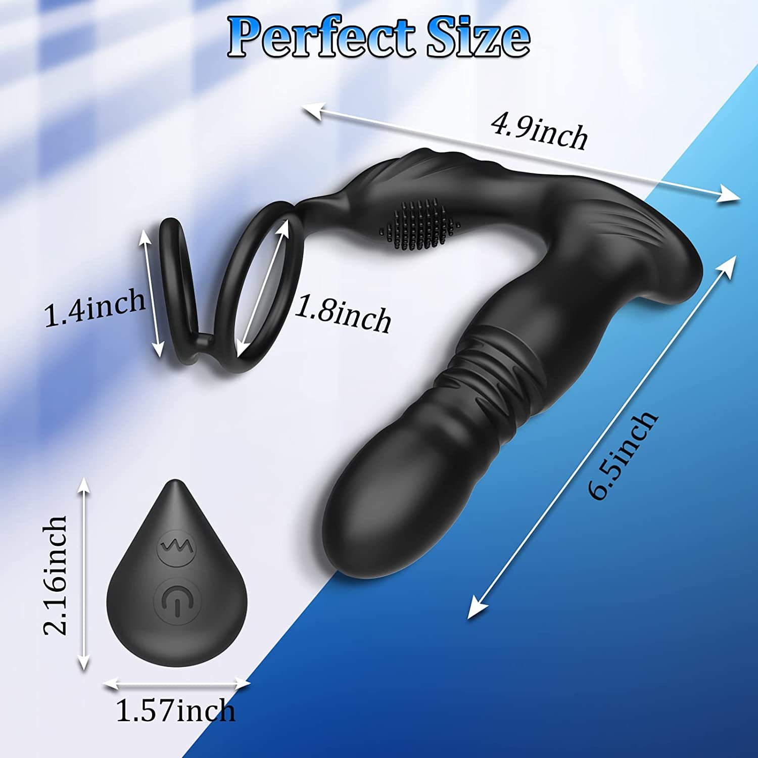Anal Butt Plug Vibrator Wireless Remote Control Prostate Massager Orgasm G-spot Stimulation Male Penis Cock Rings