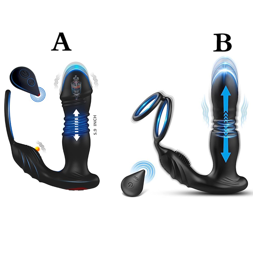 Anal Butt Plug Vibrator Wireless Remote Control Prostate Massager Orgasm G-spot Stimulation Male Penis Cock Rings
