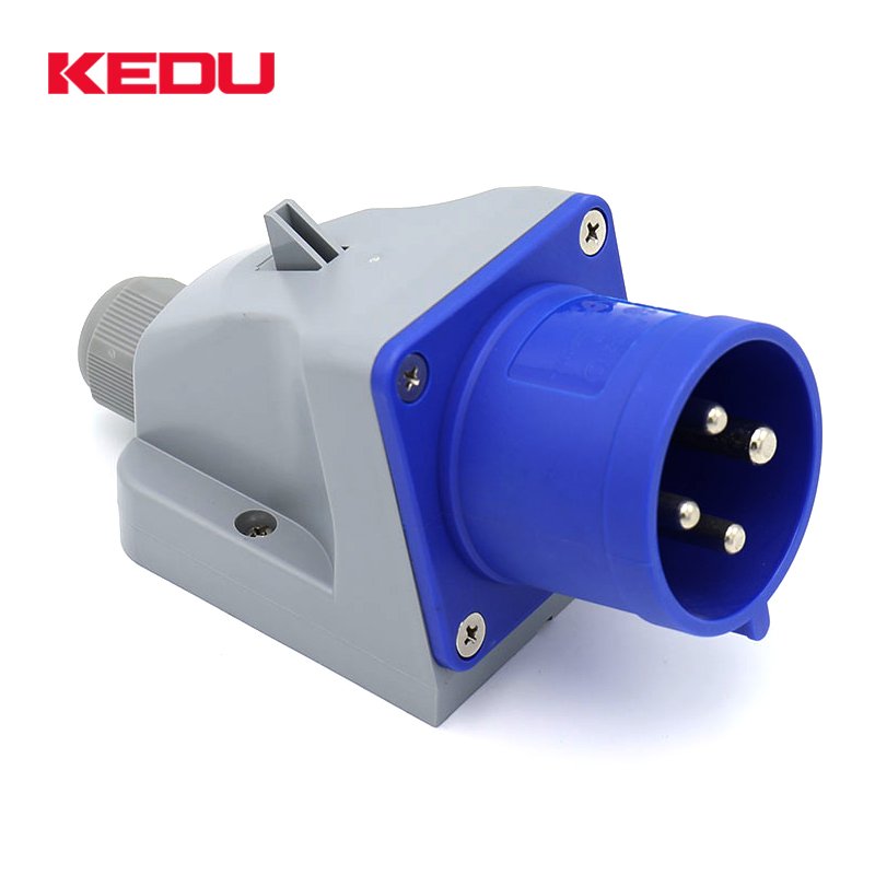 KEDU IP44 4 pins 16A 32A 230V Wall Mounted Industrial Electrical Plugs & Socket